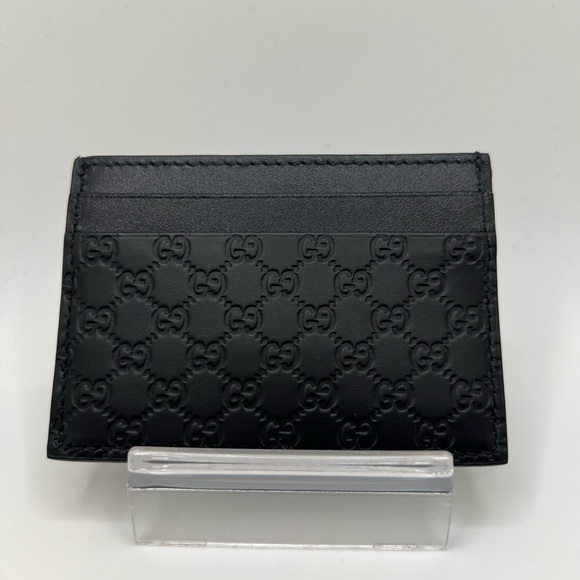NWOT Gucci Micro Guccissima Leather Card Holder - Picture 1 of 3